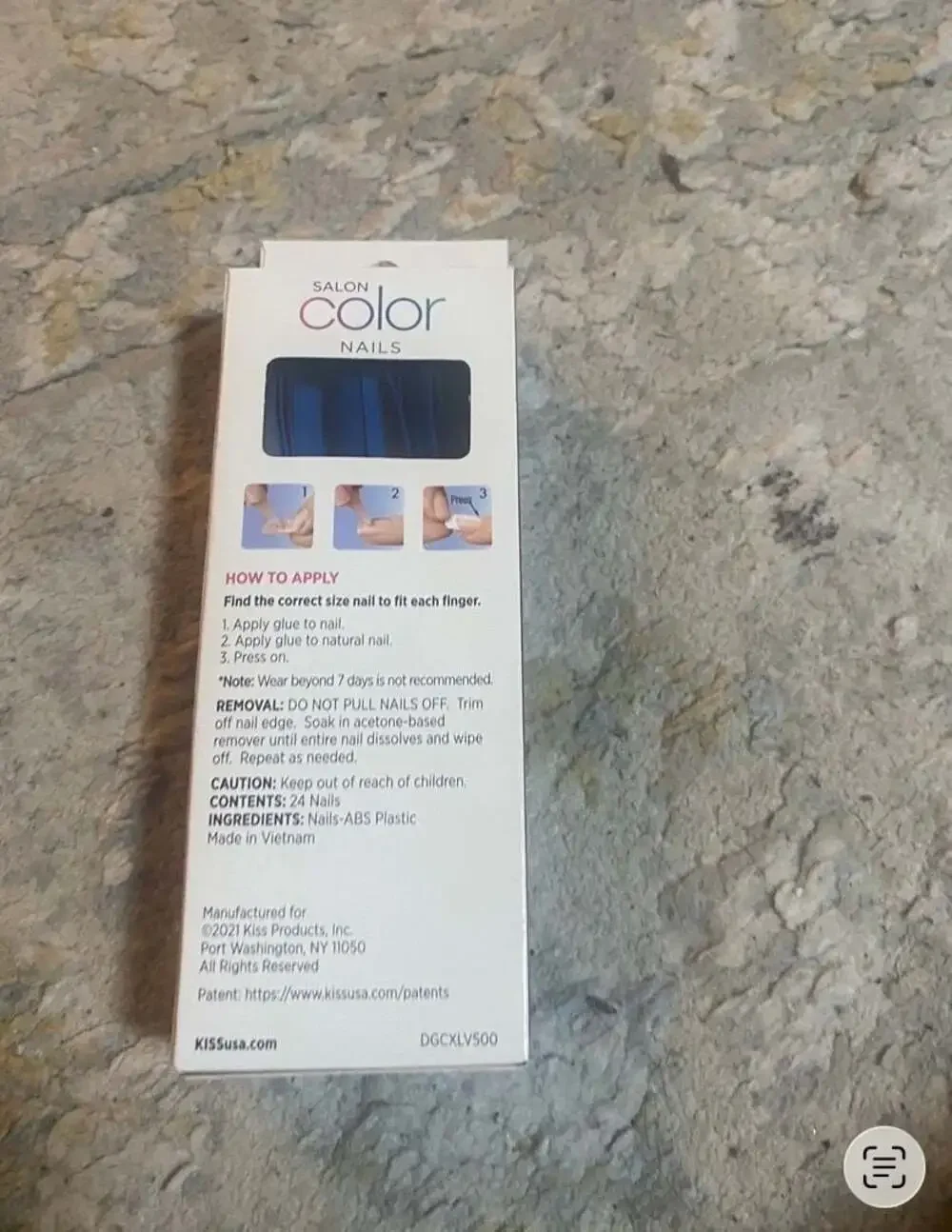 Kiss Salon Color Nails - Extra Long - Shiny Fantastic Blue - 24 Nails